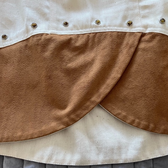 YOUNG EDWARDIAN Rare Vintage Ivory/Brown 2 Piece Set Bolero Jacket/Skirt Size 9 - Picture 7 of 14